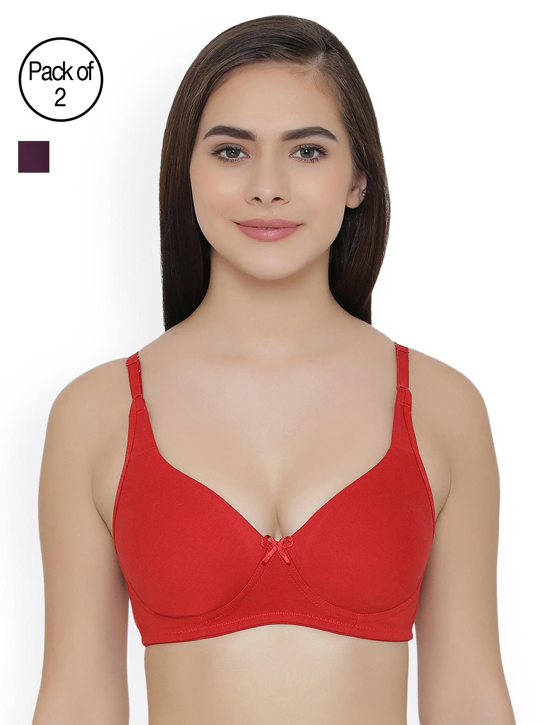 

Clovia Pack Of 2 Bra, Red