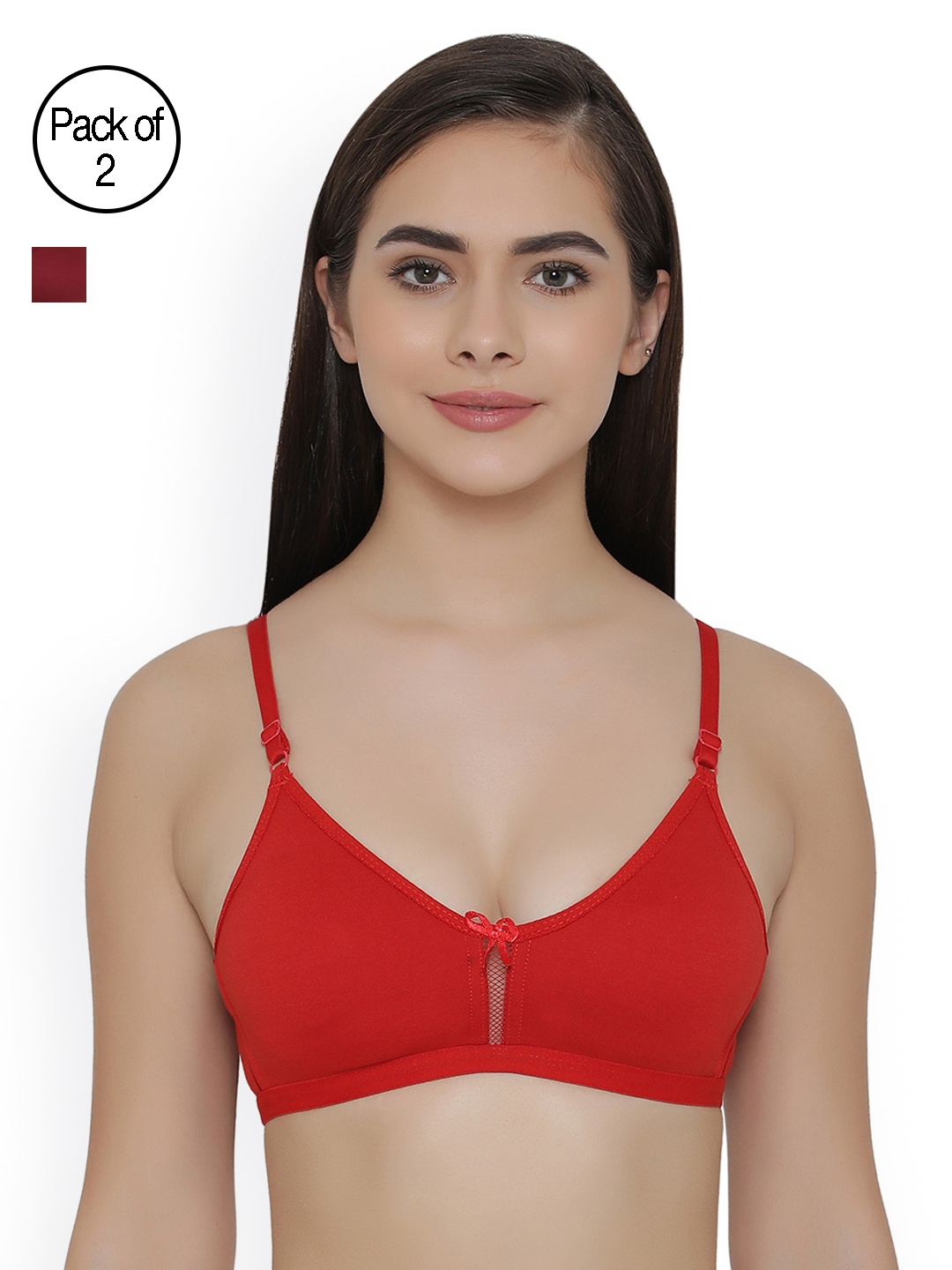 

Clovia Pack Of 2 Bra, Red