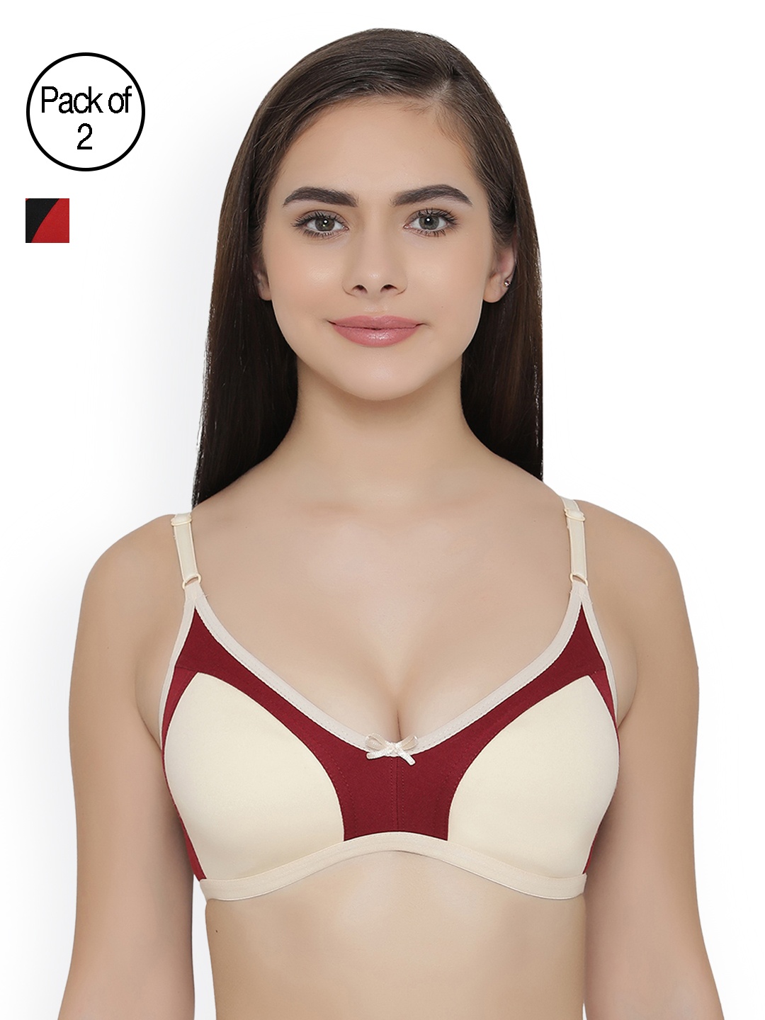 

Clovia Pack Of 2 Bra, Red