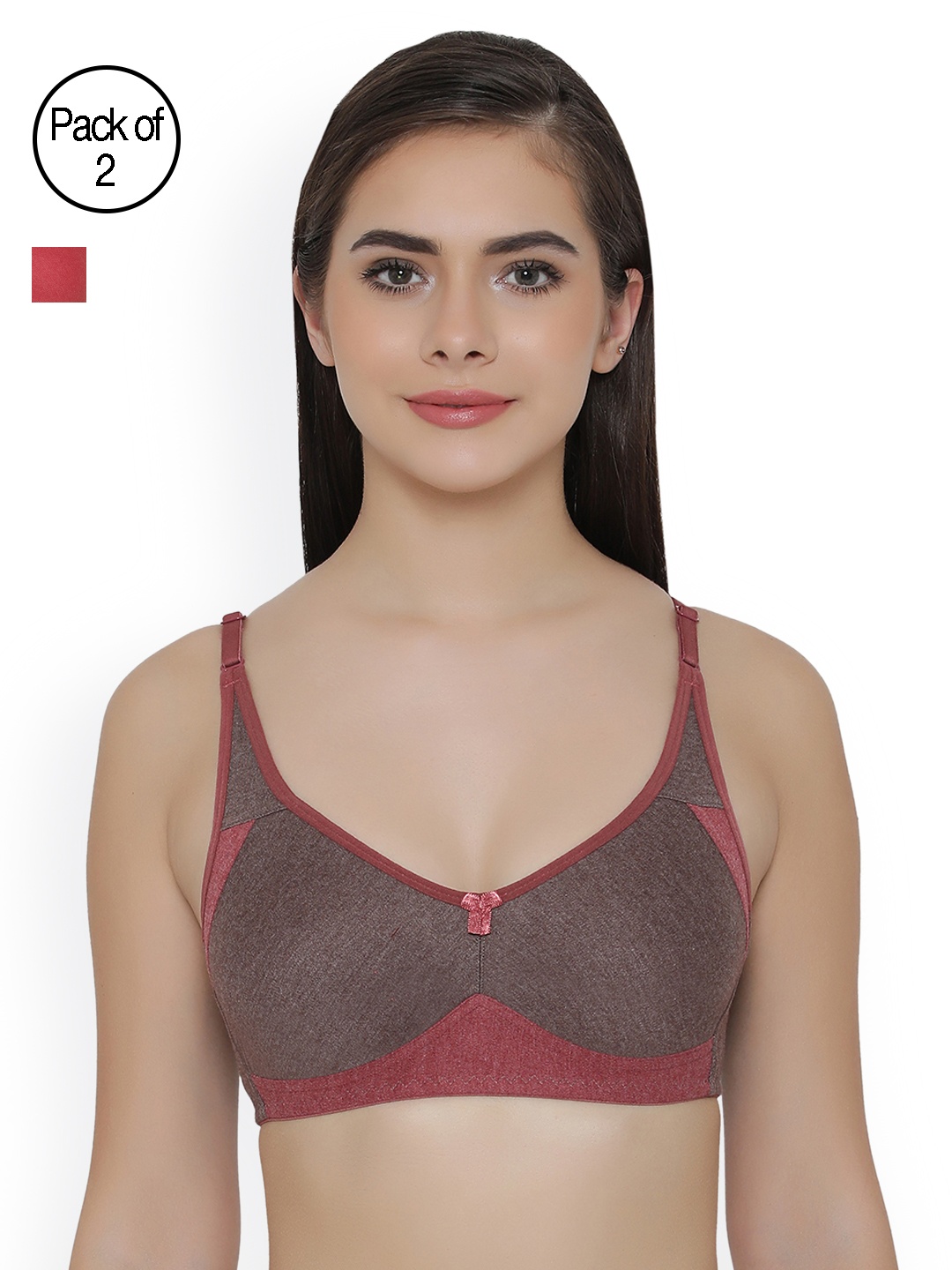 

Clovia Pack Of 2 Bra, Red