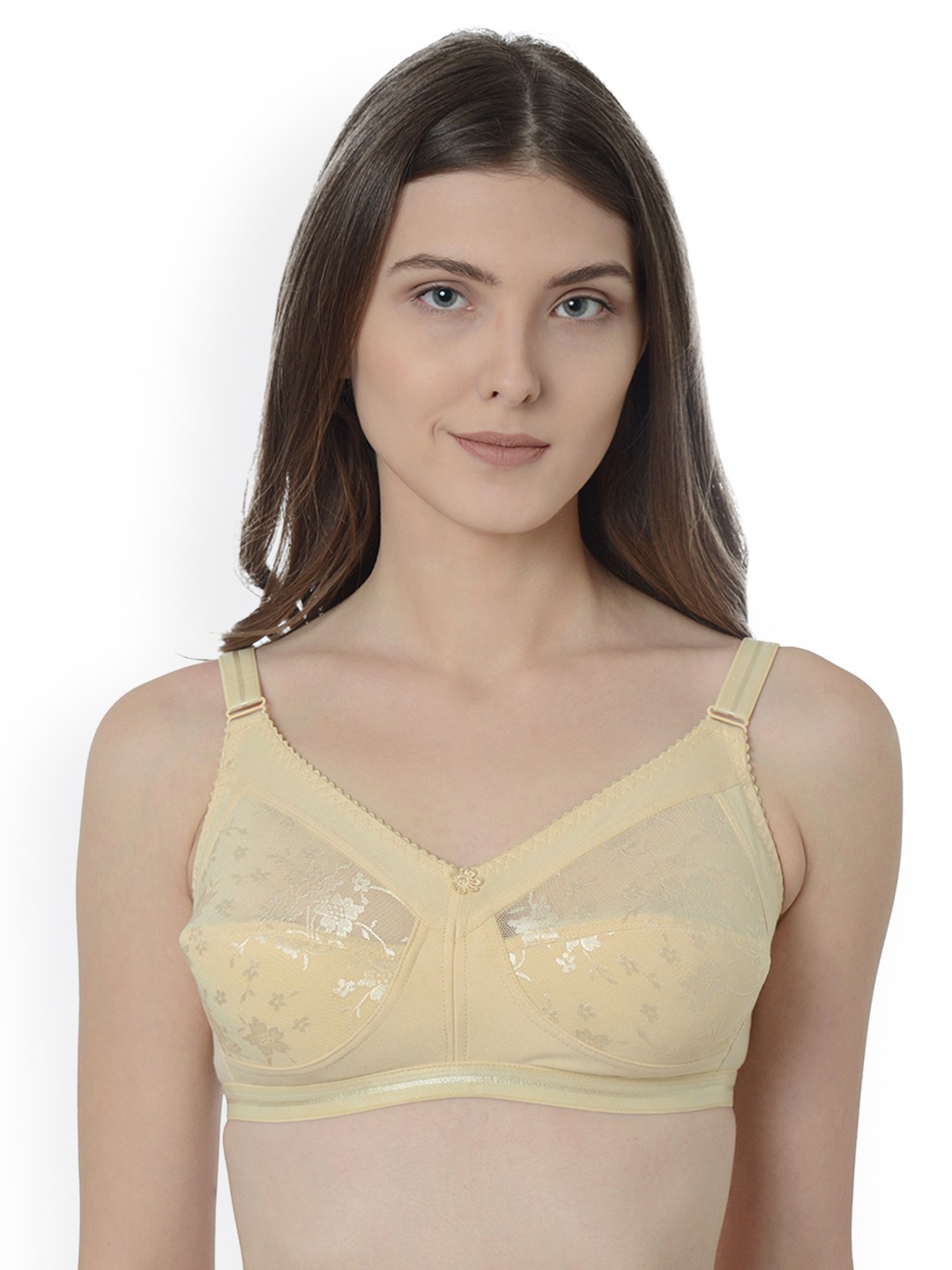 

Da Intimo Beige Lace Non-Padded Non-Wired Minimizer Bra DI994