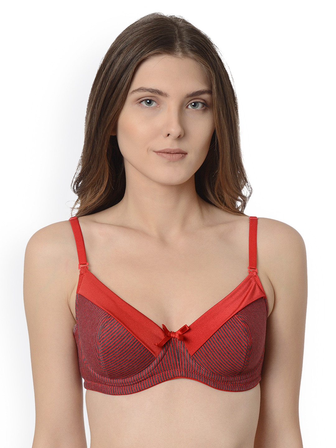 

Da Intimo Red Printed Underwired Lightly Padded Everyday Bra DI993