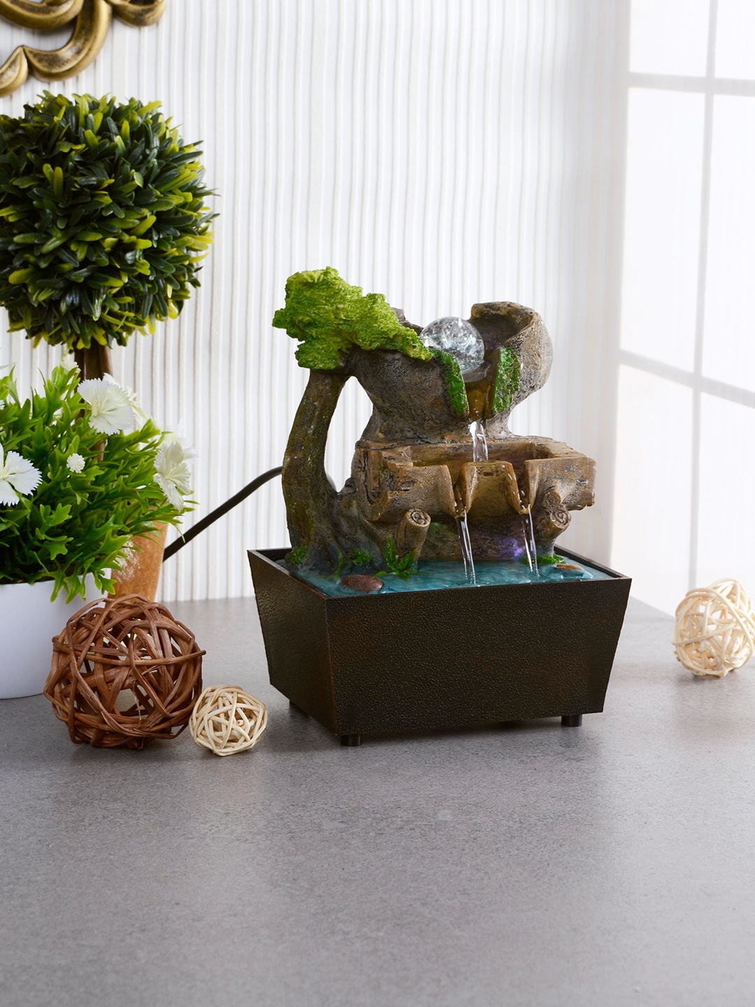 

House Of Accessories Brown LED Tabletop Fountain