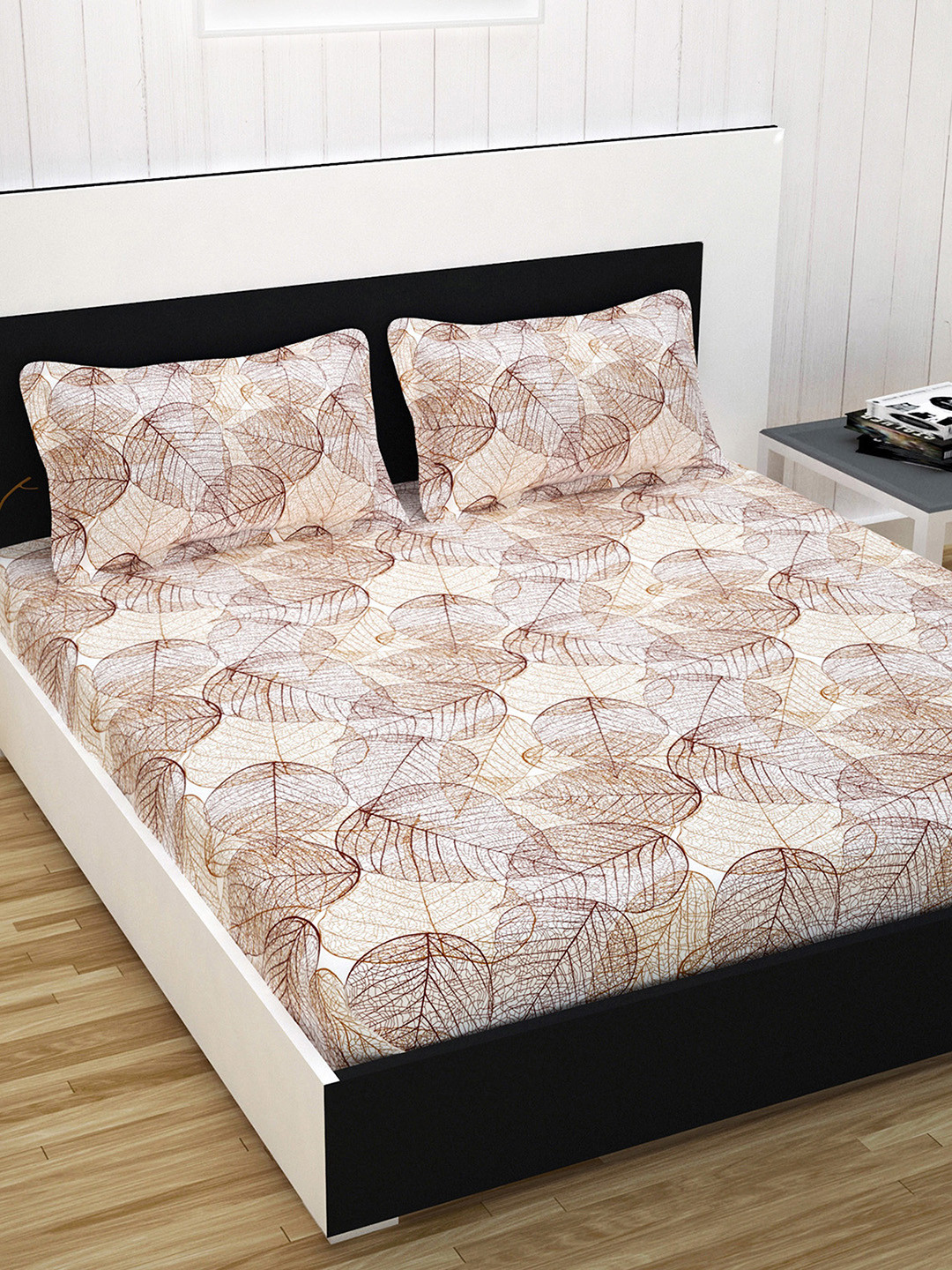 

Divine Casa Brown & Beige Ethnic Motifs 120 TC King Bedsheet with 2 Pillow Covers