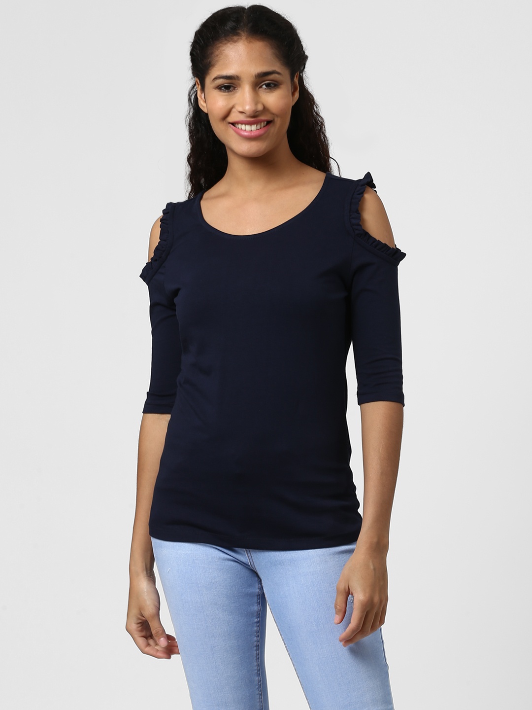 

Harpa Women Navy Blue Solid Top