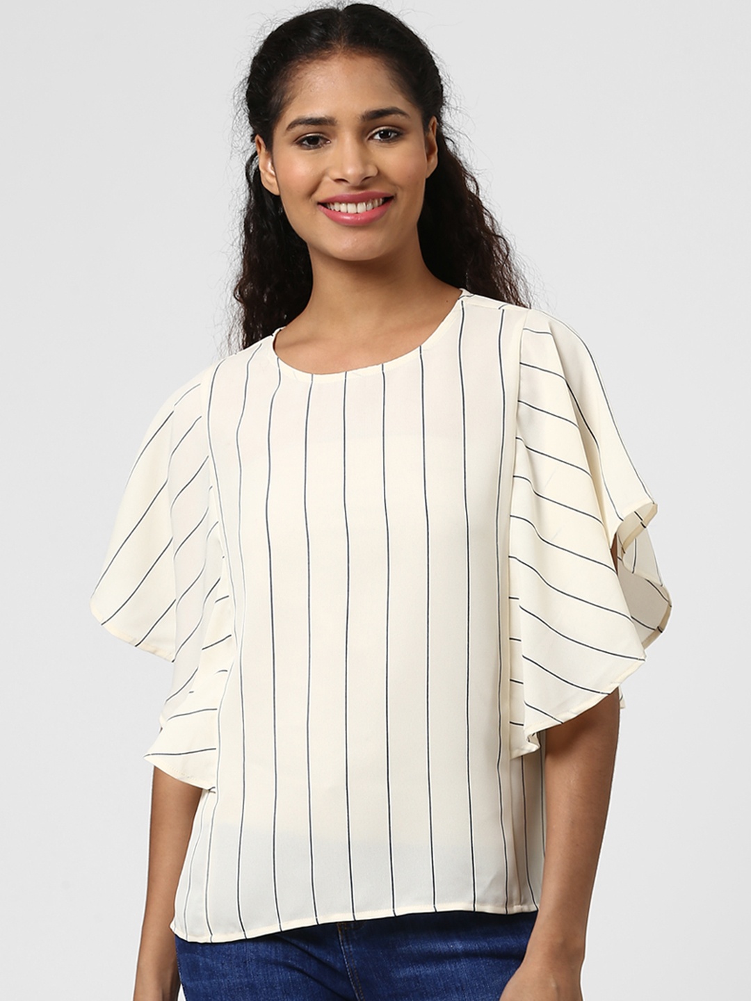 

Harpa Women White Striped Top