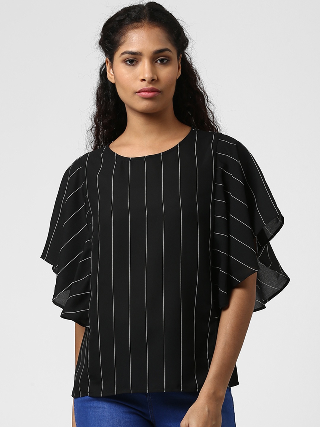 Harpa Women Black Striped Top