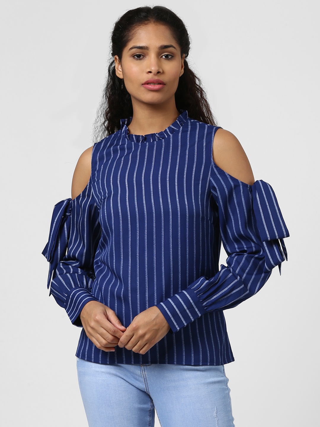 

Harpa Women Blue Striped Top