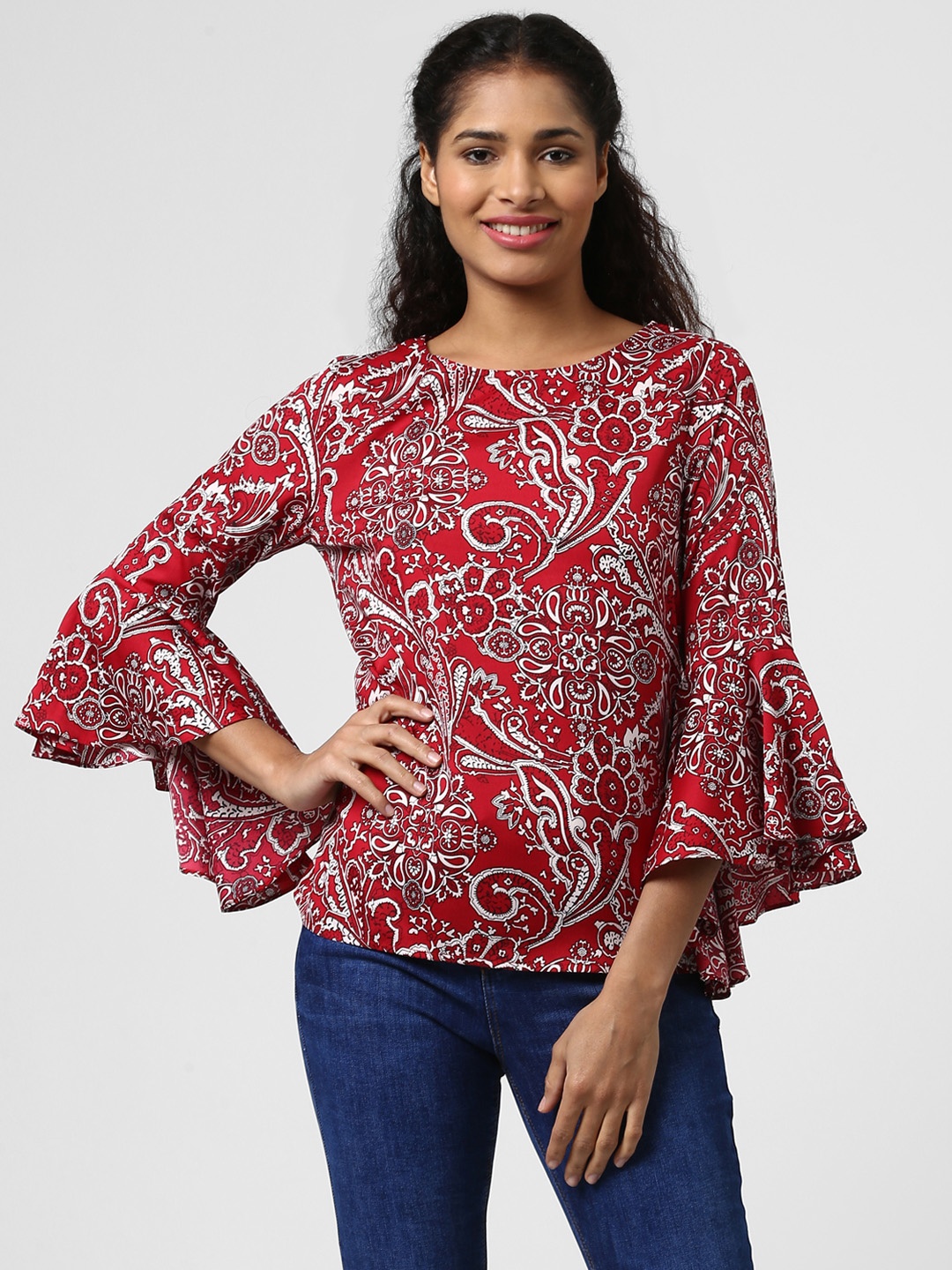 Harpa Women Red Printed Top