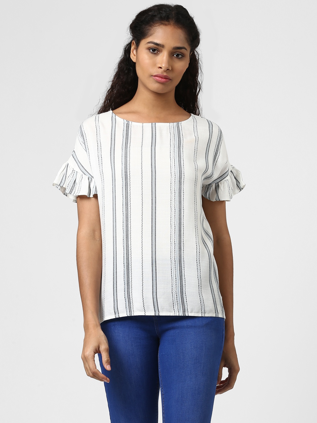

Harpa Women White Striped Top
