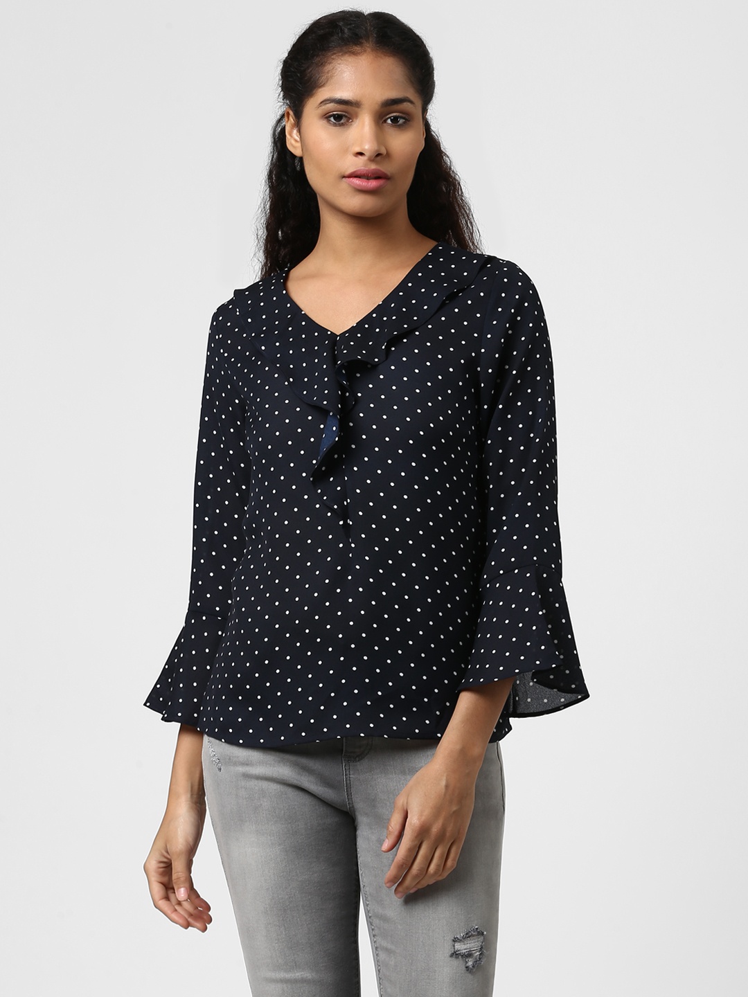 

Harpa Women Navy Blue Printed Top
