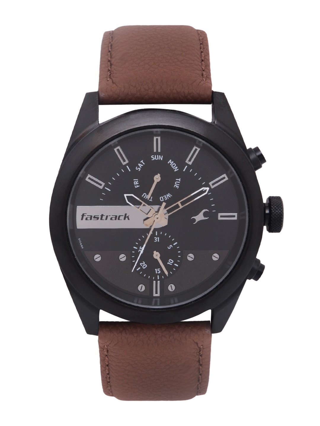 

Fastrack Unisex Black And Brown Analogue Watch