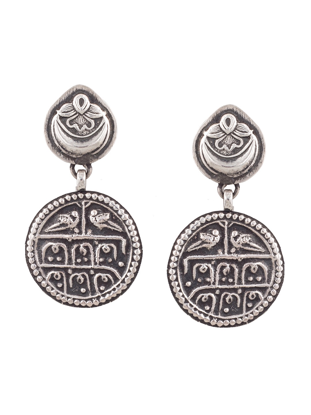 

ahilya Sterling Silver Coin Chandra Dangler