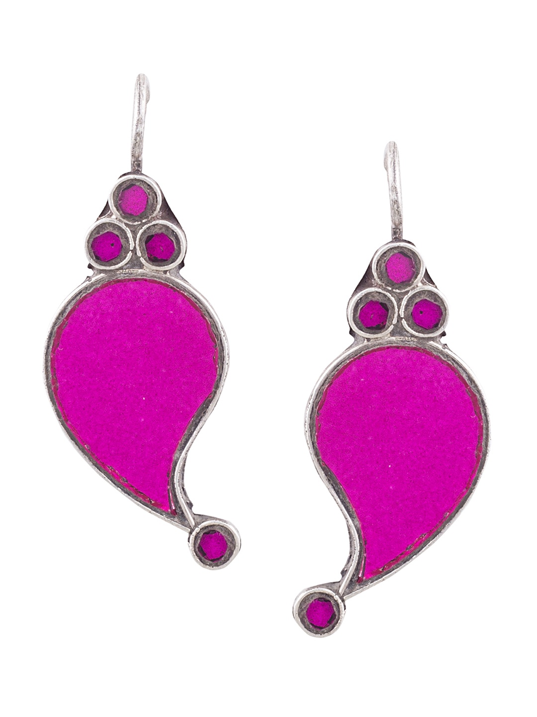 

ahilya Sterling Silver Pink Petals Glass Earring