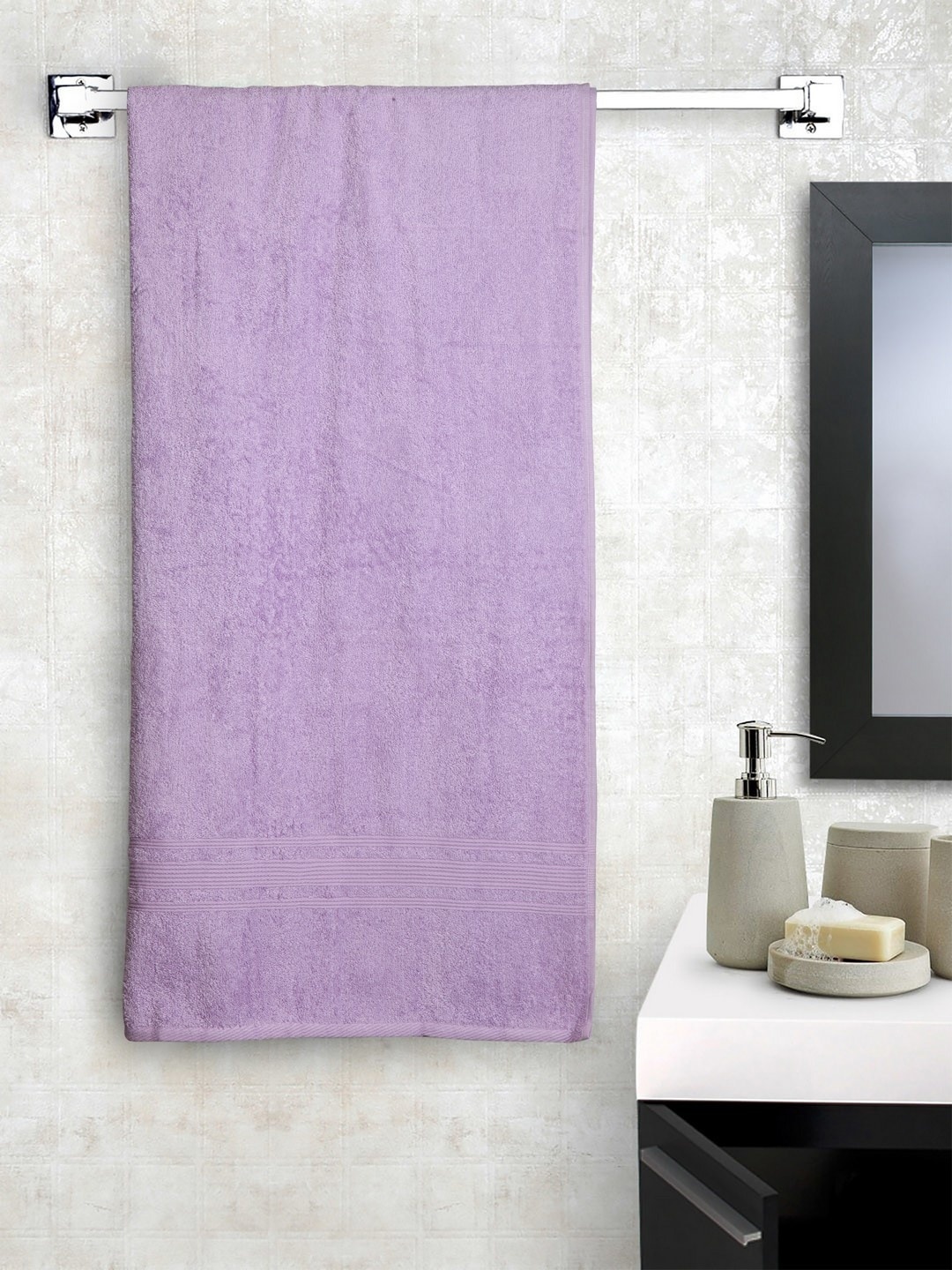 

Lushomes Lavender Solid Bath Towel