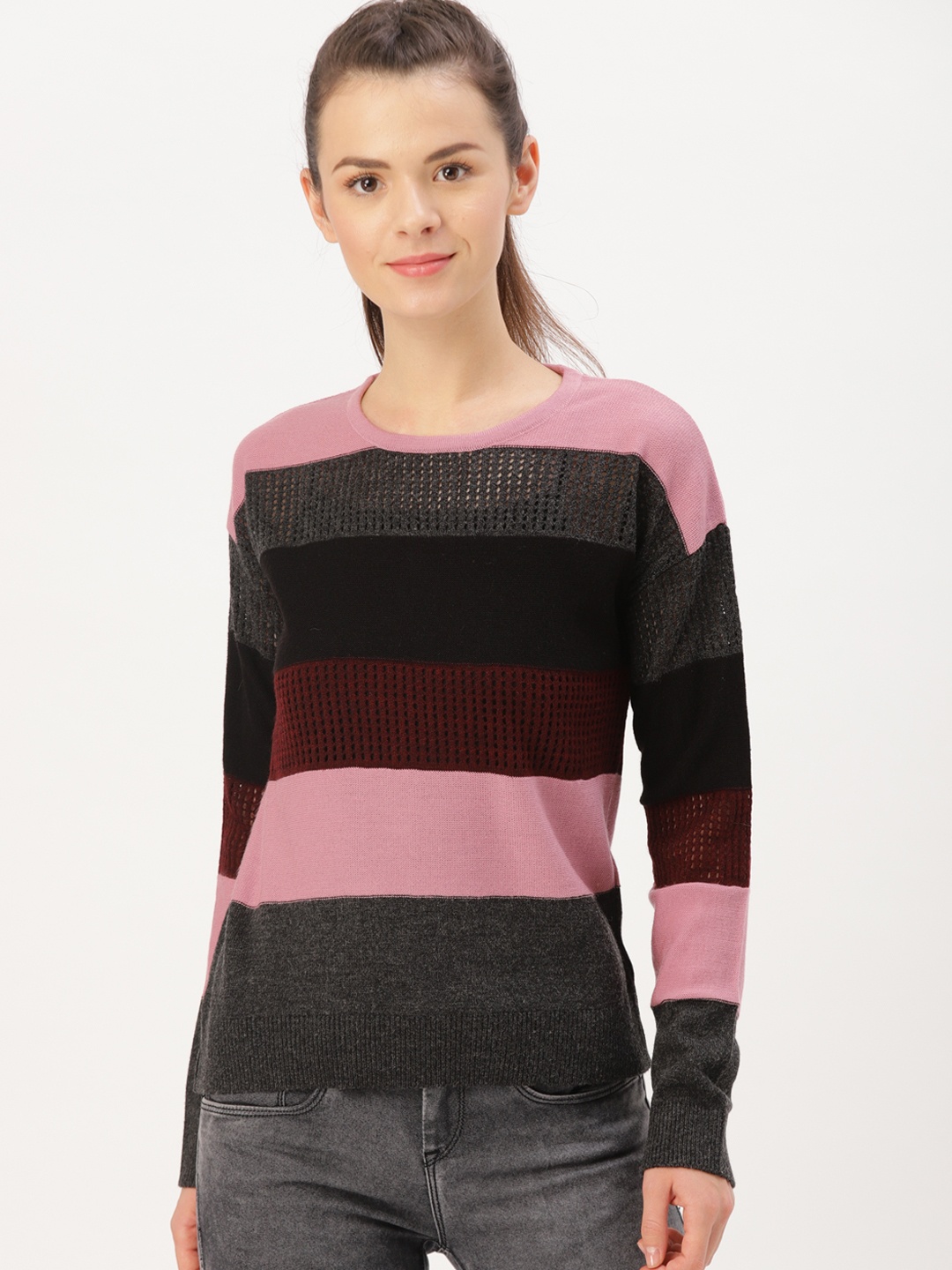 

DressBerry Women Multicoloured Colourblocked Pullover, Multi