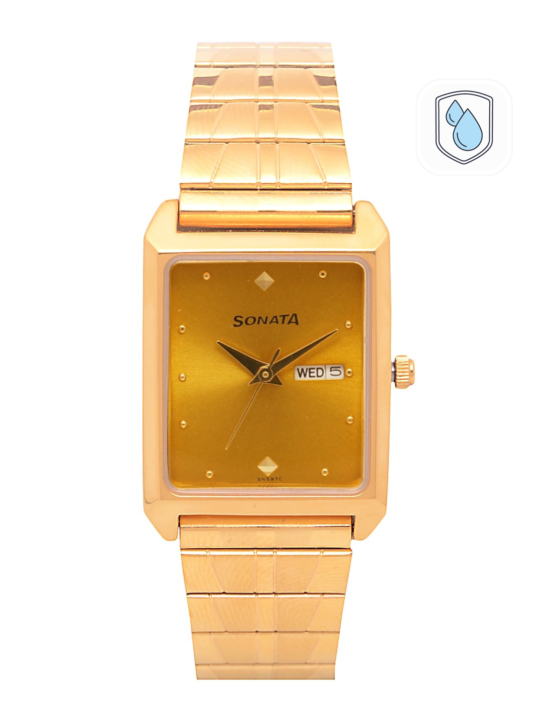 

Sonata Men Gold-Toned Analogue Watch NK7007YM05
