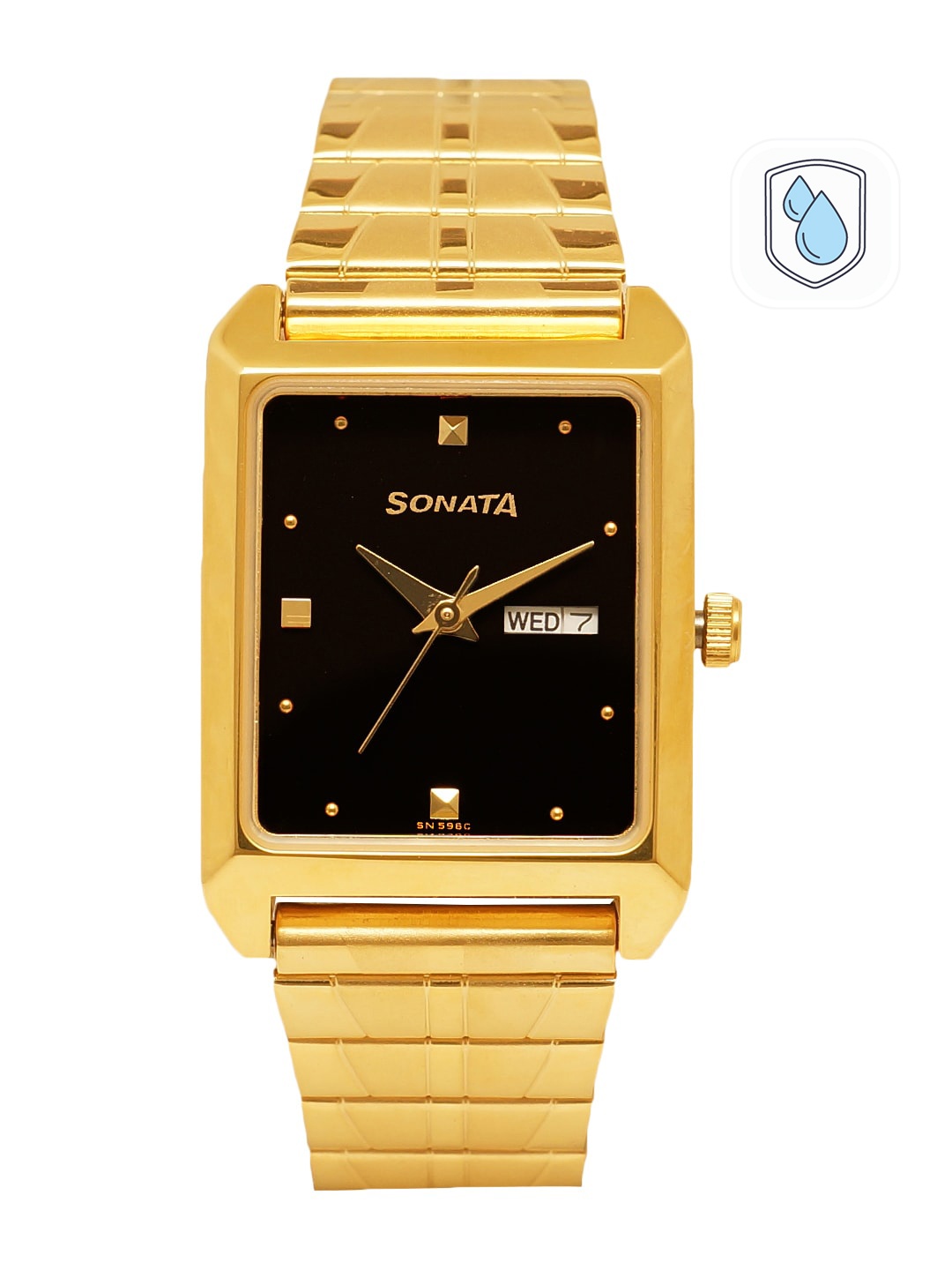 

Sonata Men Black Analogue Watch NK7007YM04