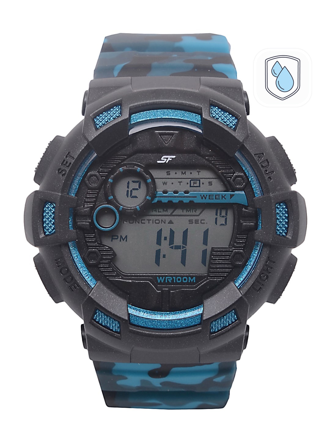 

Sonata Men Blue & Black Digital Watch NK77053PP01
