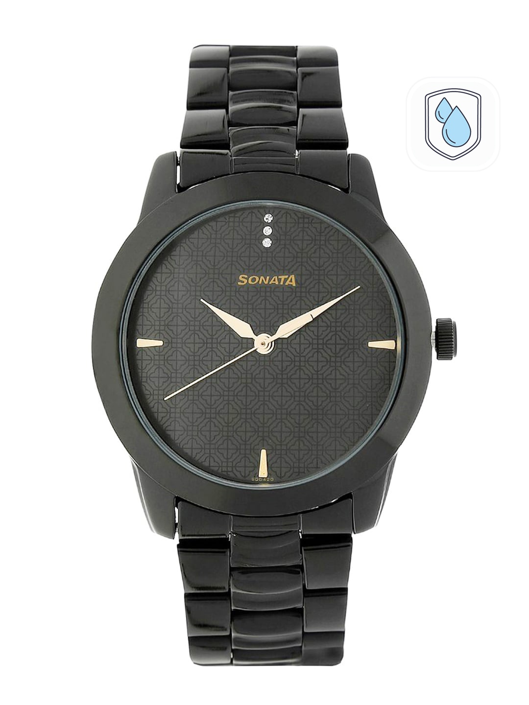 

Sonata Men Black Analogue Watch NK7924NM01