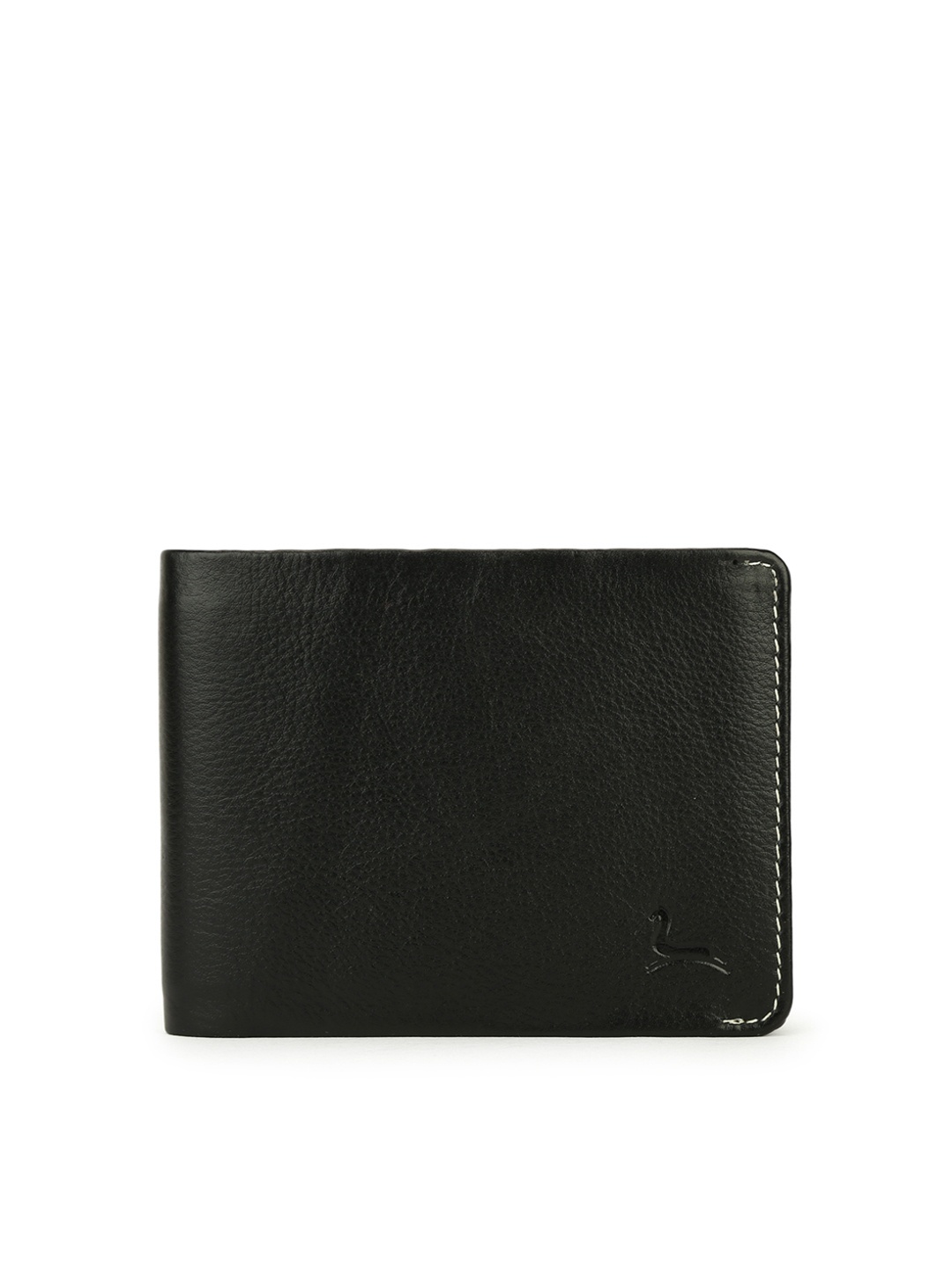 

Pacific Gold Men Black Solid Two Fold Leather Wallet