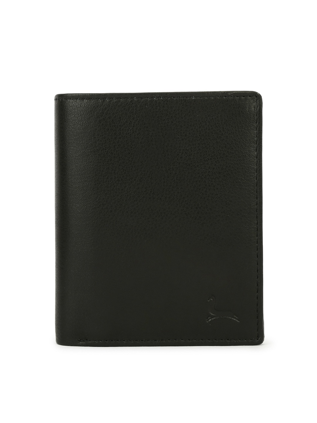 

Pacific Gold Men Black Solid Two Fold Leather Wallet