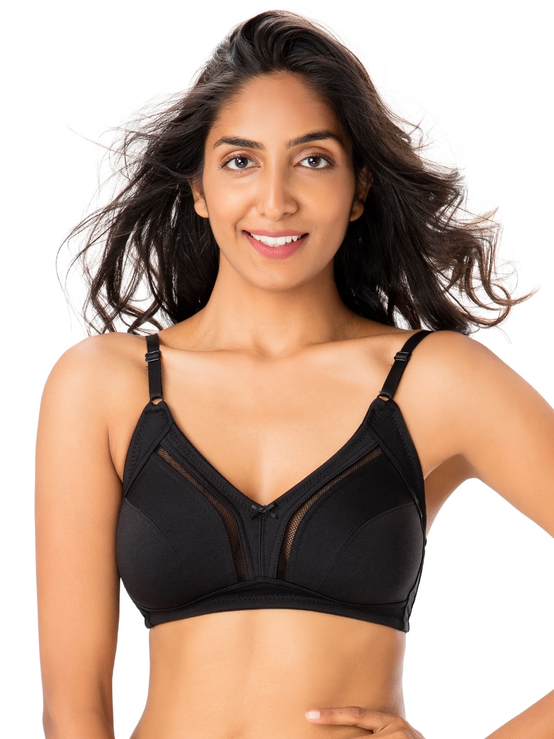 

PrettySecrets Black Solid Non-Wired Non Padded Everyday Bra B023SS18