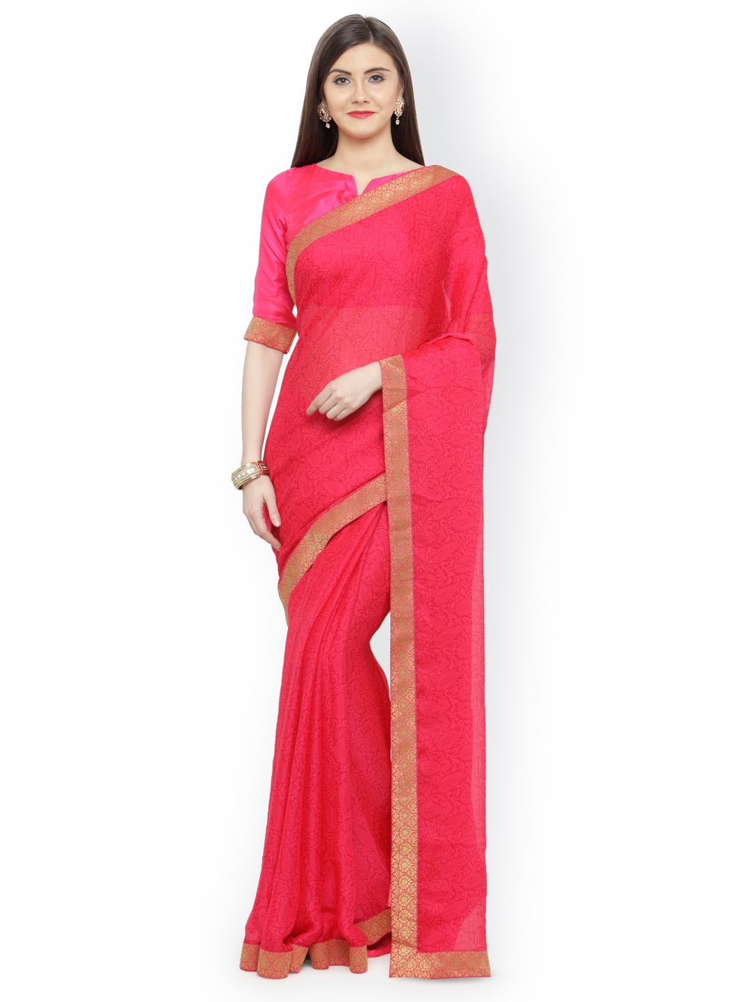

Shaily Pink Embellished Saree