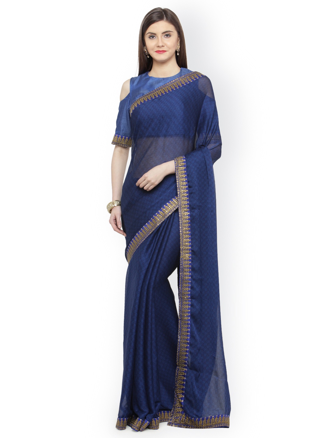 

Shaily Blue Embellished Saree