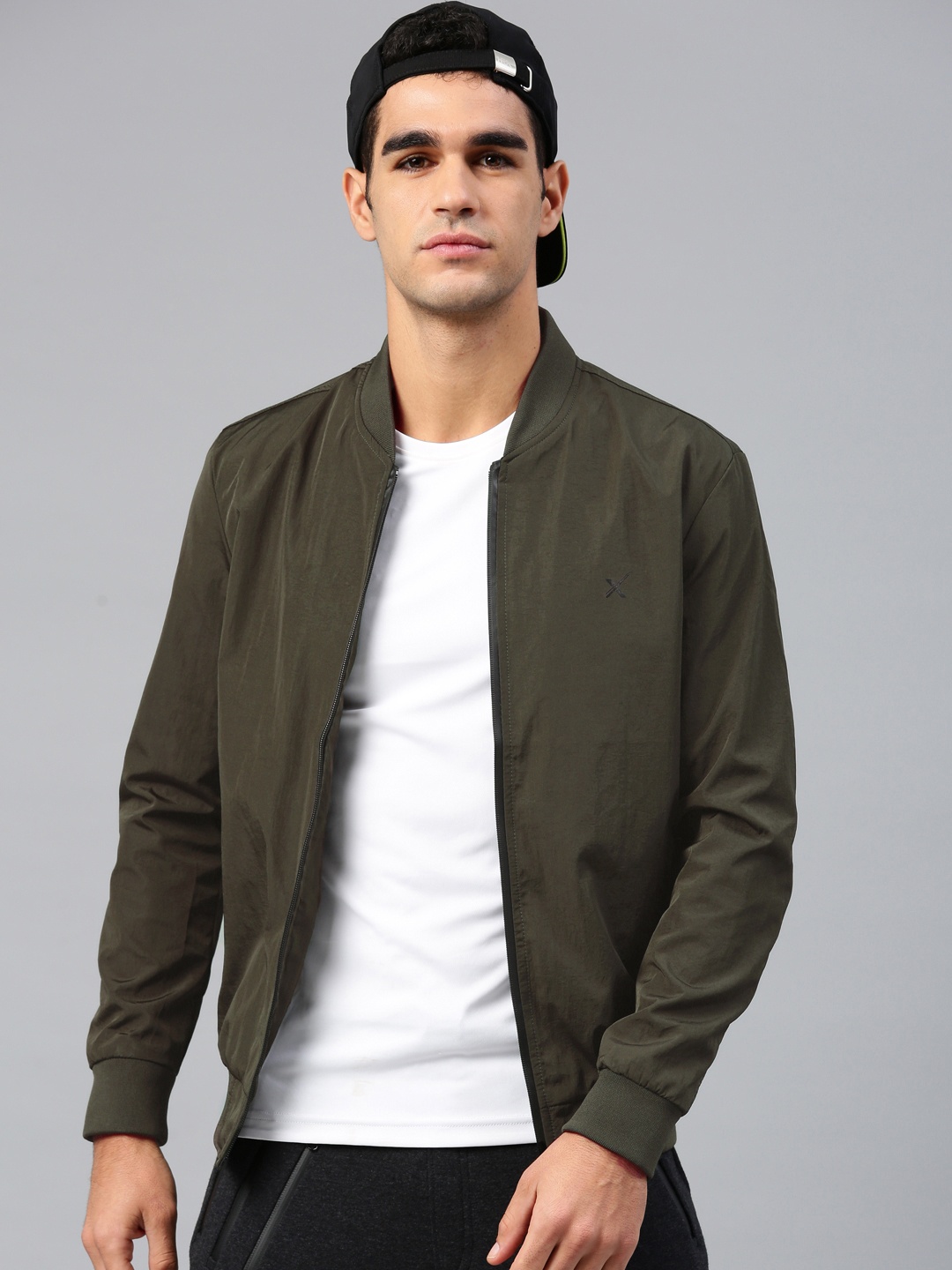 

HRX by Hrithik Roshan Men Olive Green Solid Bomber