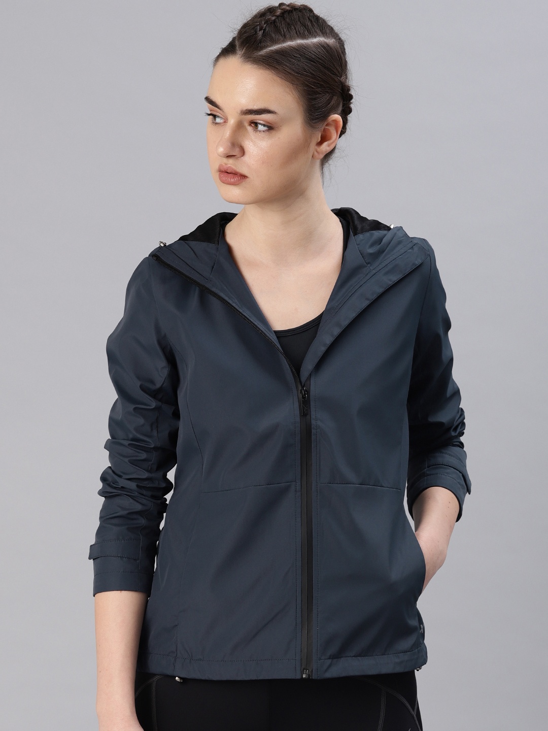 

HRX by Hrithik Roshan Women Blue Solid Bonded Running Jacket