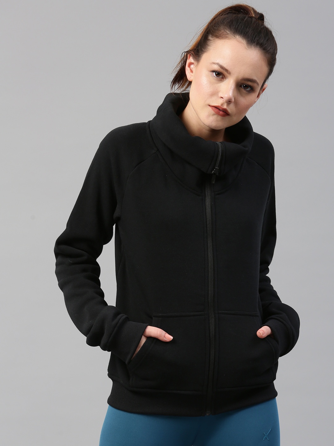 

HRX by Hrithik Roshan Women Black Solid Bomber