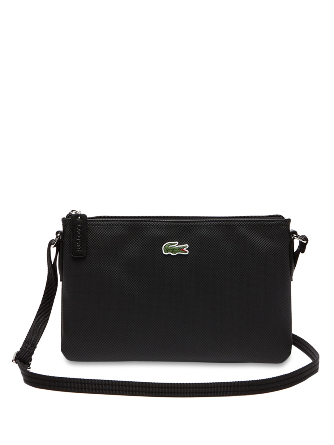 

Lacoste Black Solid Sling Bag