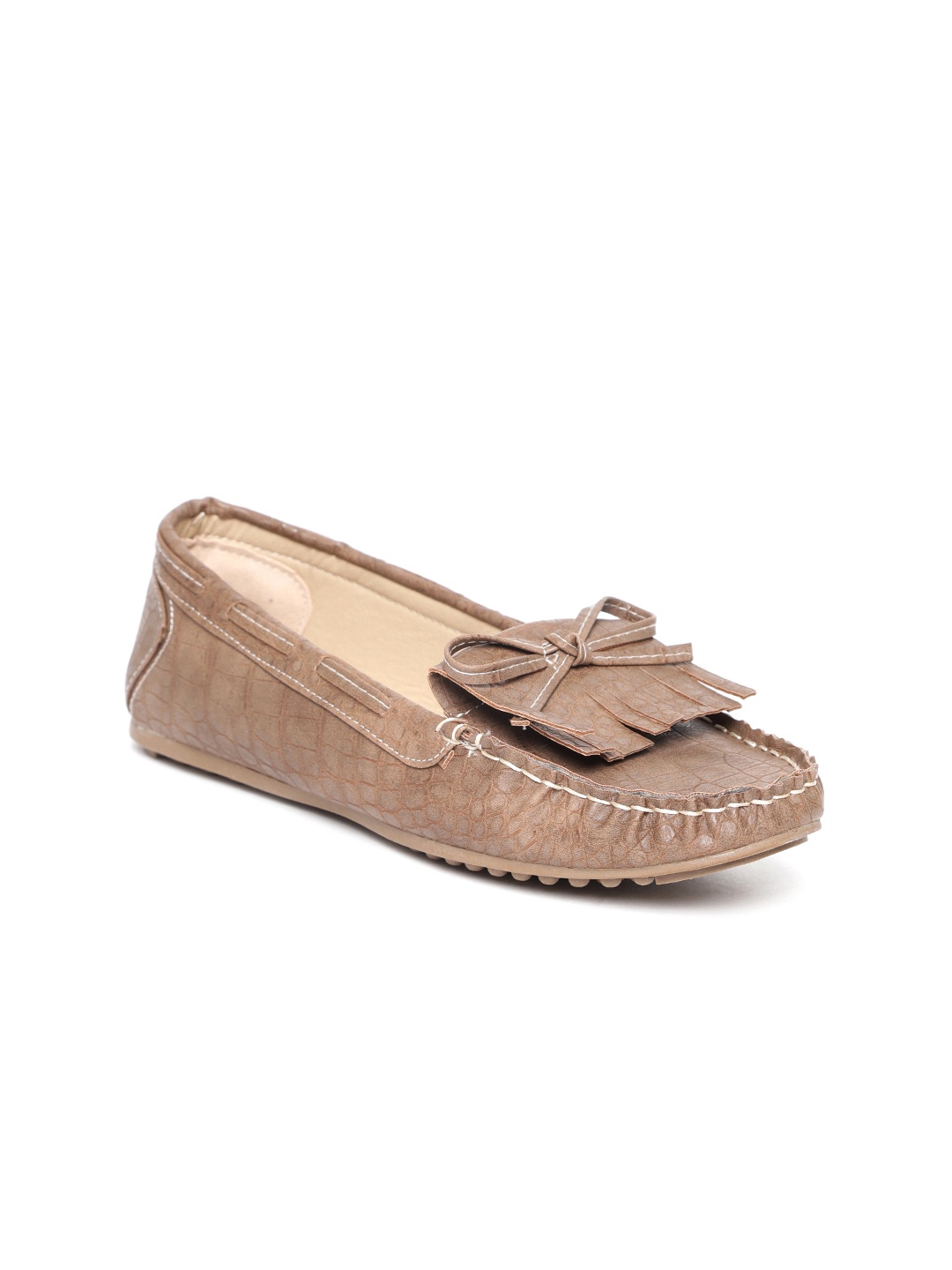 

Catwalk Women Beige Croc Textured Loafers