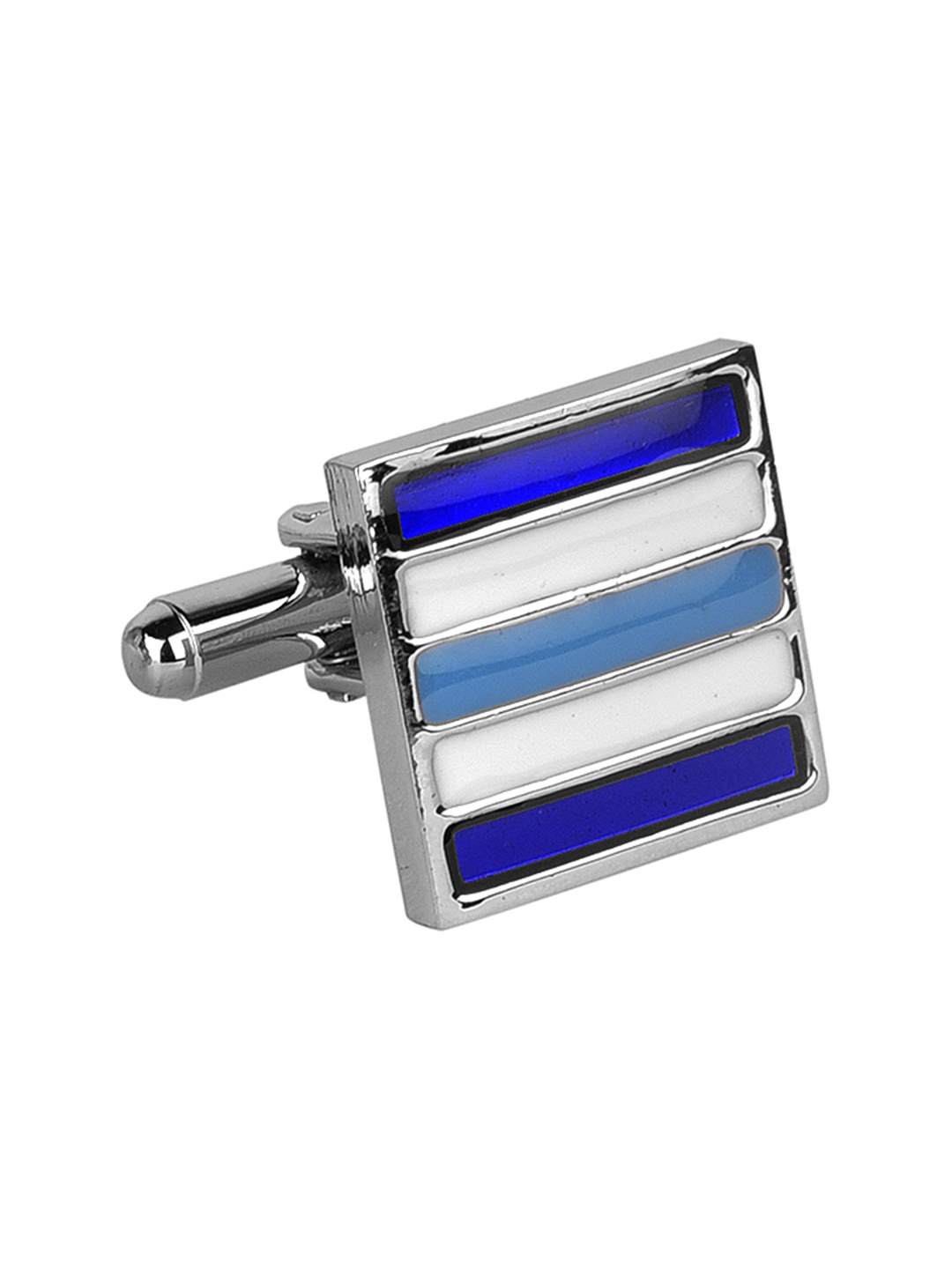 

JEWEL JUNCTION Men Silver-Toned Square Cufflinks