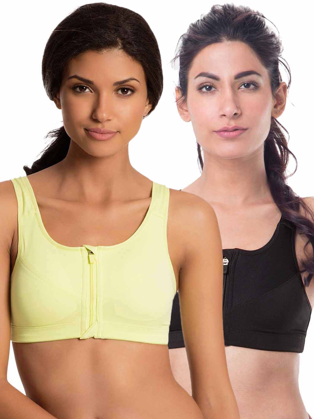 

PrettySecrets Women Pack of 2 Sports Bra SB0001, Black