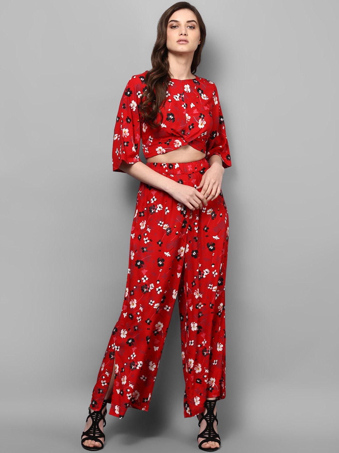 

STREET 9 Women Red Printed Top with Palazzos