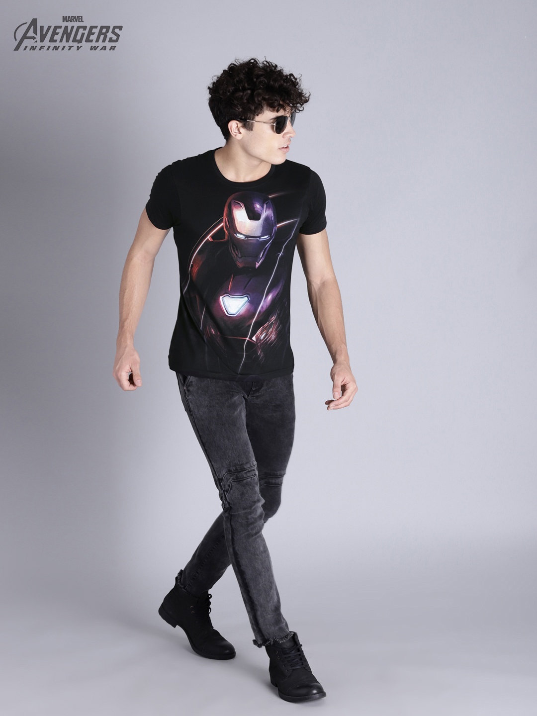 

Kook N Keech Marvel Men Black Printed Round Neck T-shirt