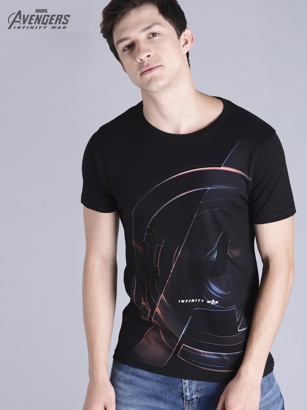 

Kook N Keech Marvel Men Black Printed Round Neck T-shirt