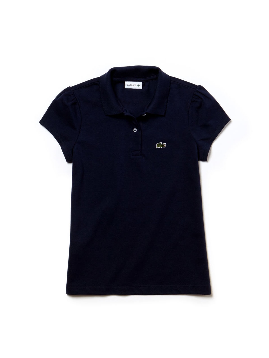 

Lacoste Girls Navy Blue Solid Polo Collar T-shirt