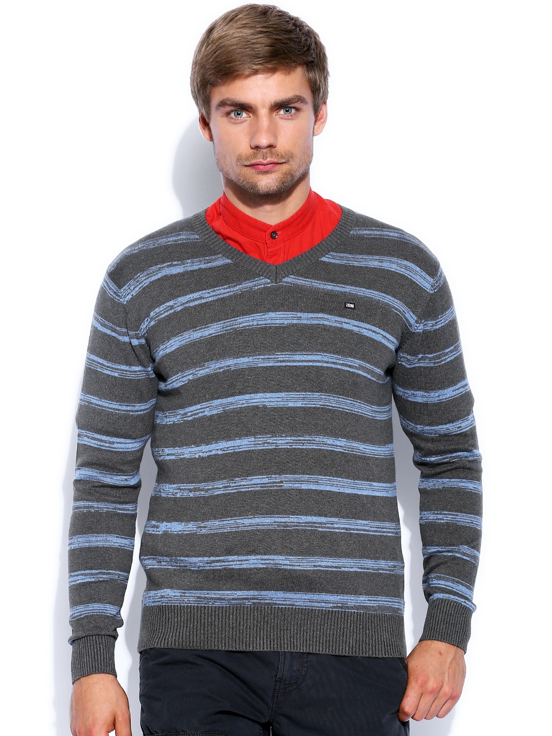 

Arrow Sport Grey & Blue Striped Sweater