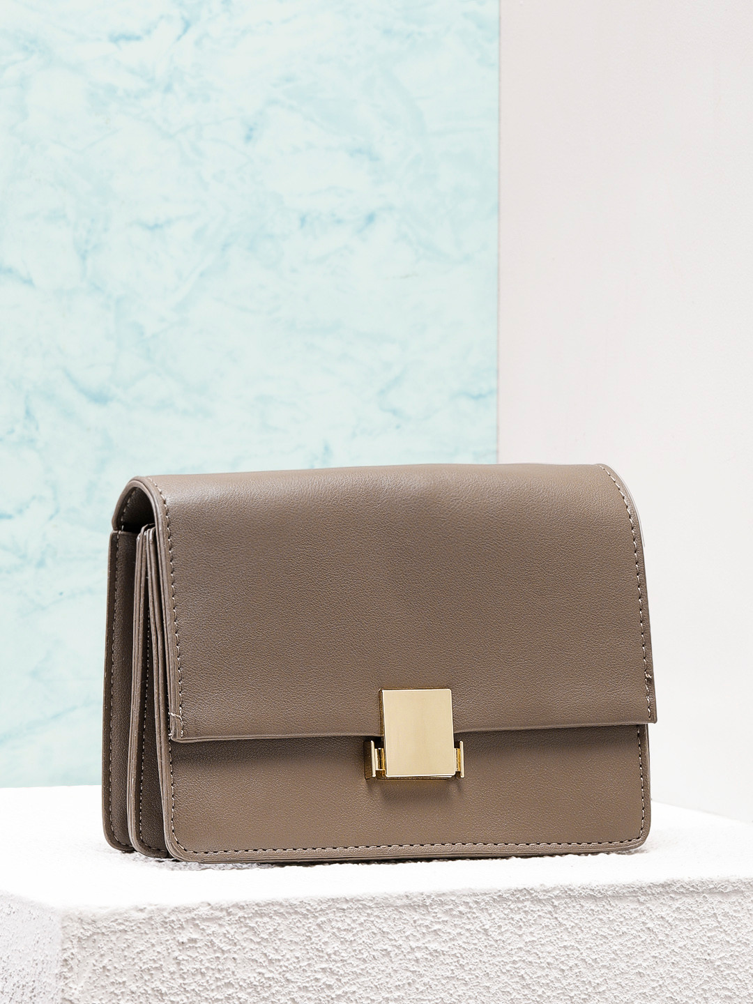 

Mast & Harbour Taupe Solid Sling Bag