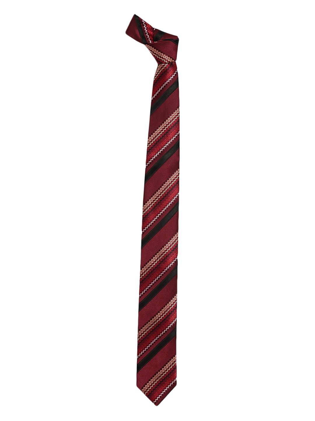 

Alvaro Castagnino Maroon & Black Striped Skinny Tie