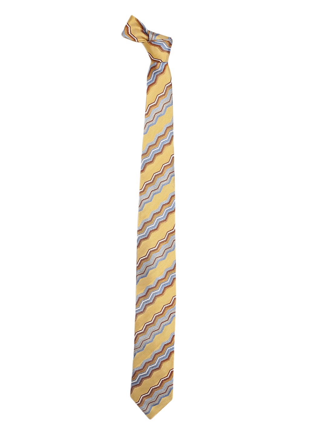 

Alvaro Castagnino Yellow & Blue Striped Skinny Tie