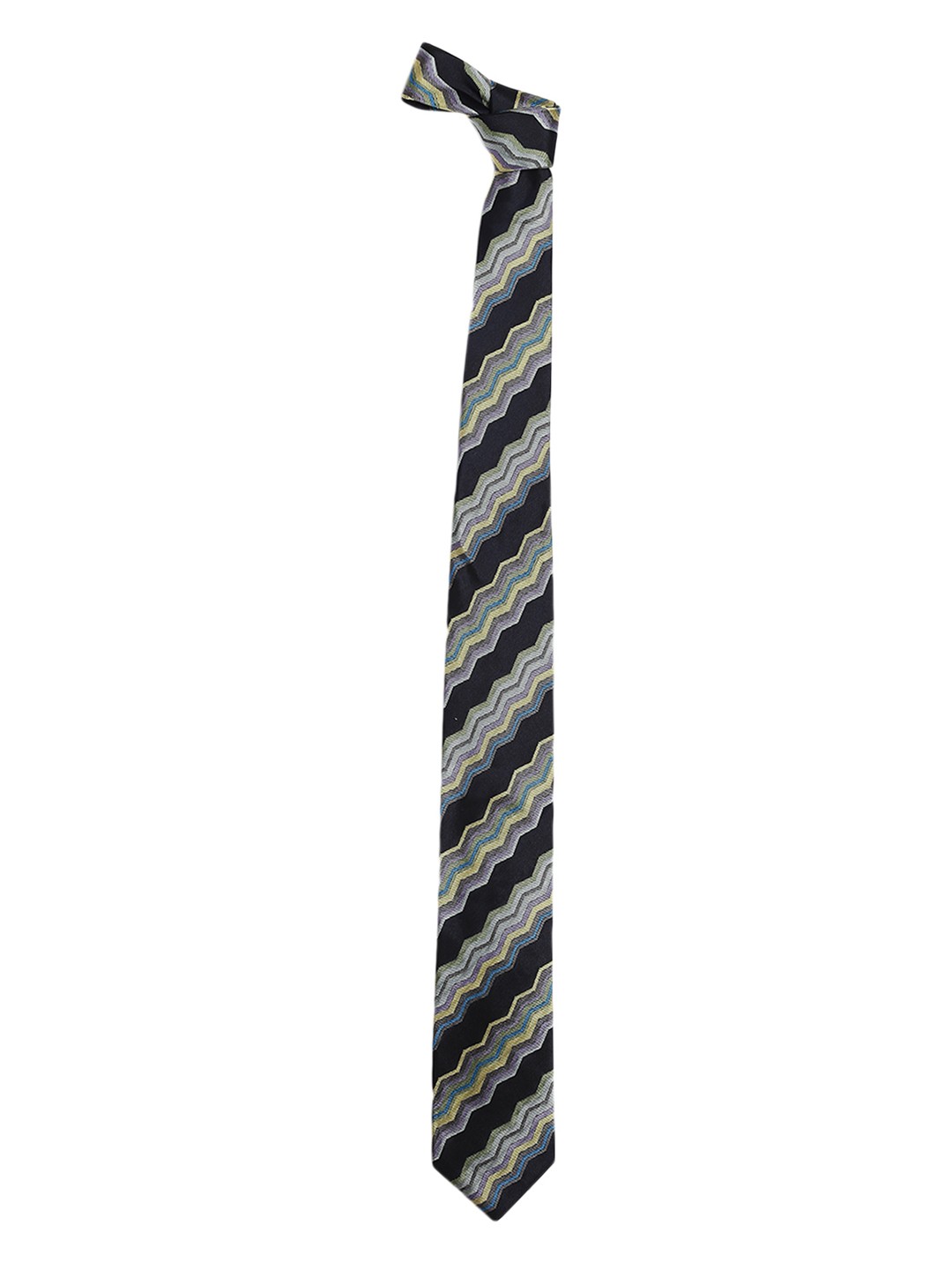 

Alvaro Castagnino Black & Grey Striped Skinny Tie
