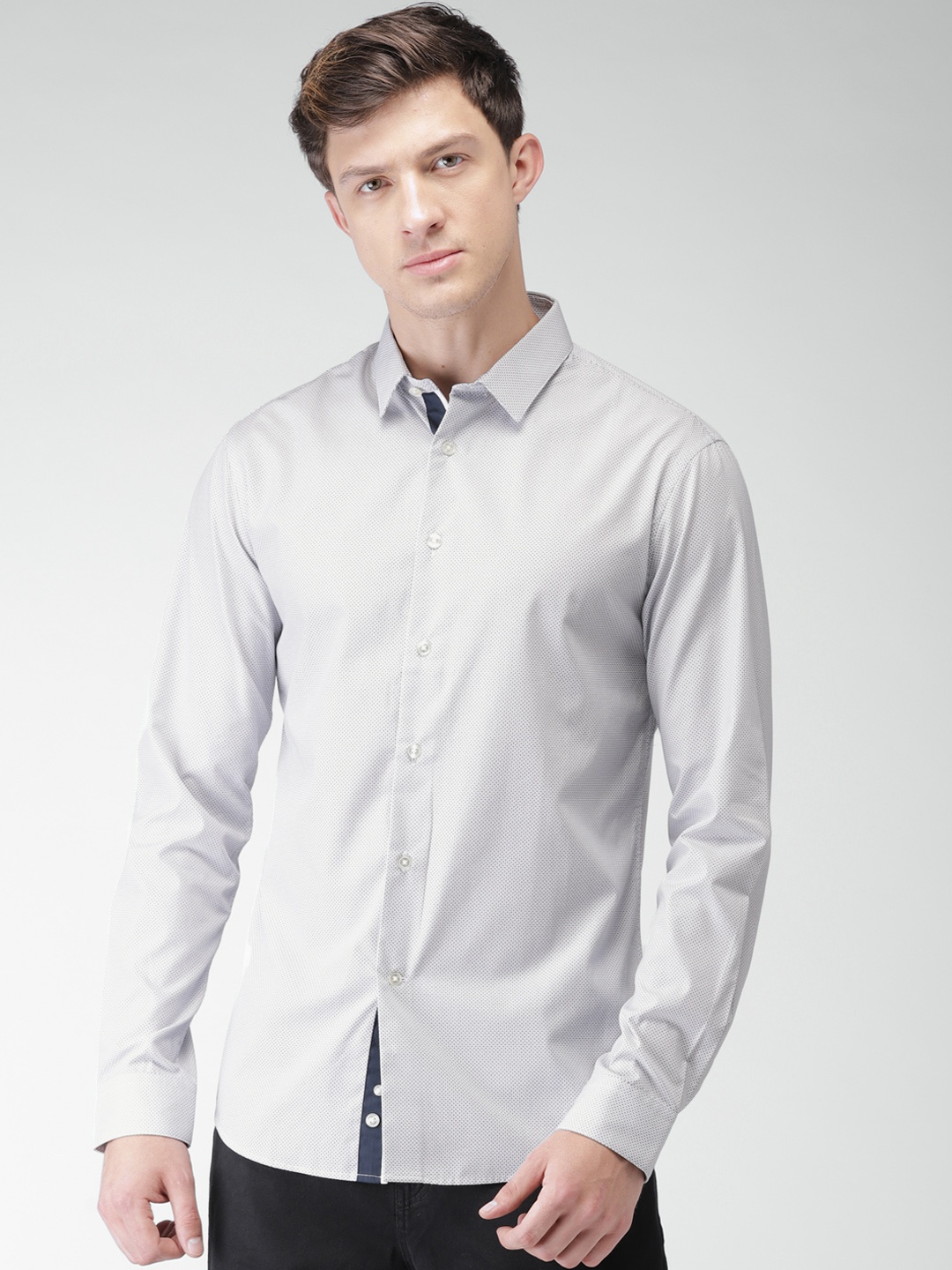 

Celio Men White Slim Fit Printed Casual Shirt