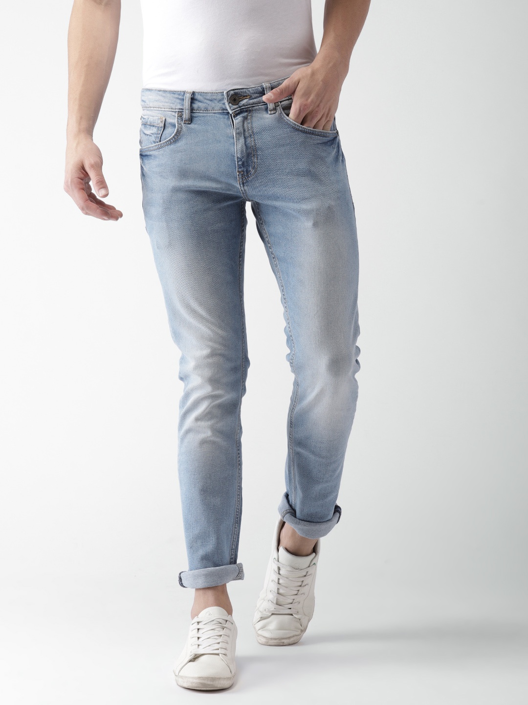 

Celio Men Blue Straight Fit Mid-Rise Clean Look Stretchable Jeans