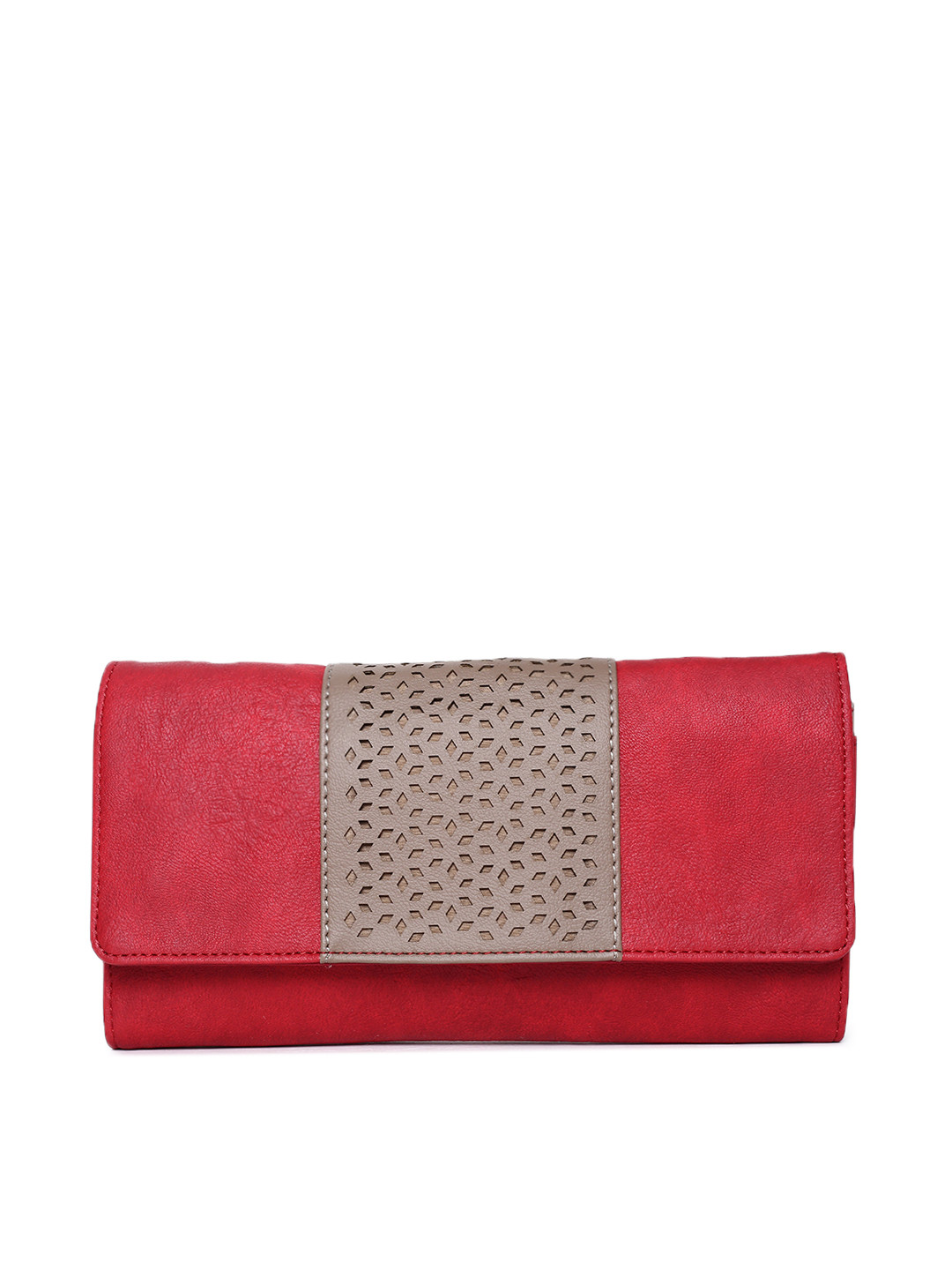 

Baggit Women Red & Beige Colourblocked Two Fold Wallet