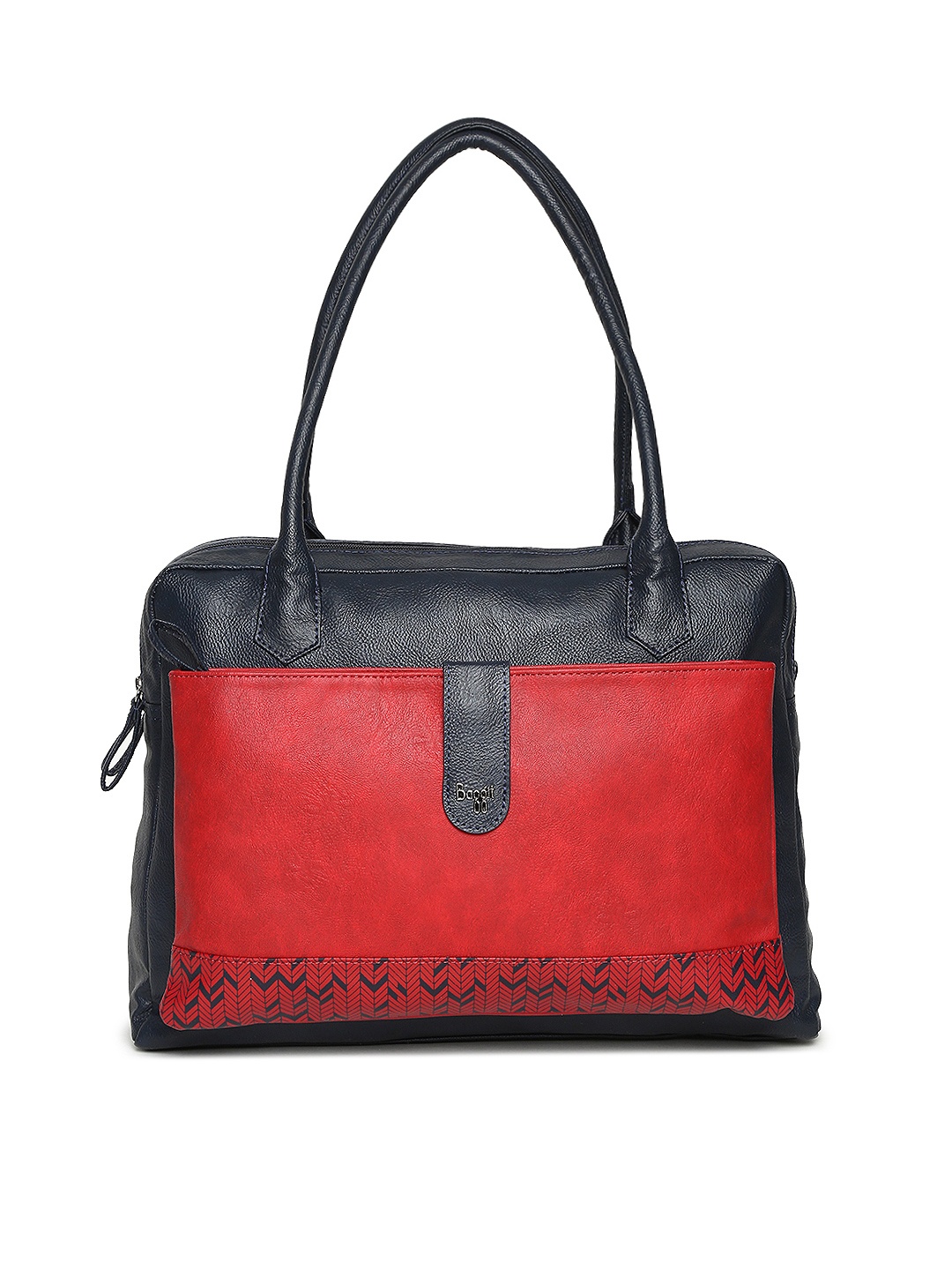 

Baggit Navy Blue & Red Solid Laptop Shoulder Bag with a Pouch