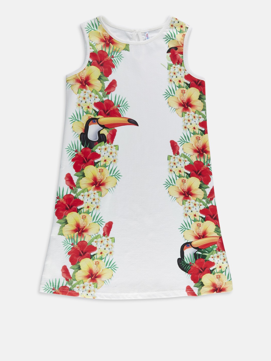 

POPPERS by Pantaloons Girls White Printed A-Line Dress